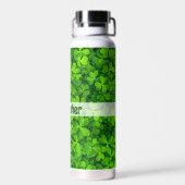 Shamrock Clovers Add Name Waterfles (Achterkant)