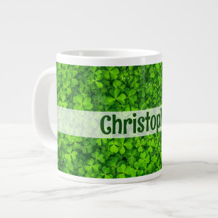Shamrock Clovers - Gepersonaliseerd Grote Koffiekop