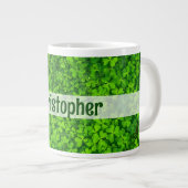 Shamrock Clovers - Gepersonaliseerd Grote Koffiekop (Voorkant rechts)