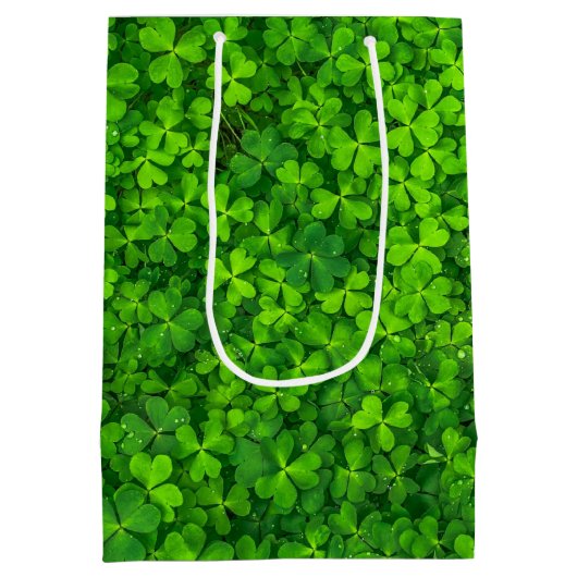 Shamrock Clovers - Gepersonaliseerd Medium Cadeauzakje (Achterkant)