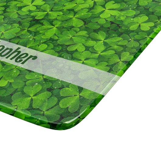 Shamrock Clovers - Gepersonaliseerd Snijplank (Hoek)