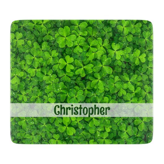 Shamrock Clovers - Gepersonaliseerd Snijplank (Voorkant)