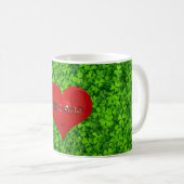 Shamrock Clovers Green Irish Heart Love Ierland Koffiemok (Voorkant rechts)