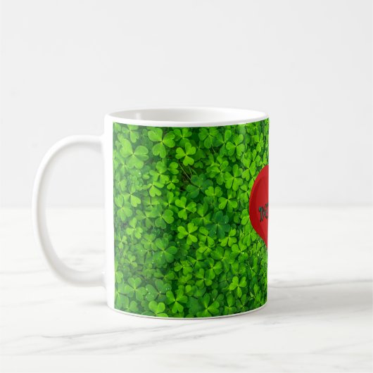 Shamrock Clovers Green Irish Heart Love Ierland Koffiemok (Links)