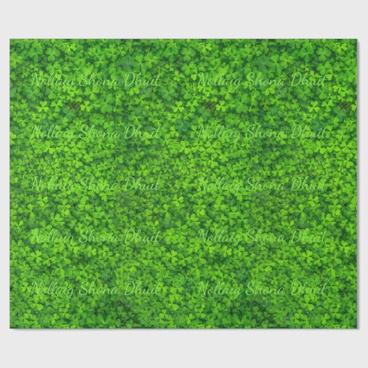 Shamrock Clovers Green Irish Symbol Ierland Cadeaupapier (Vlak)