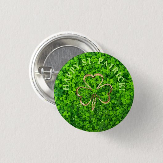 Shamrock Clovers Green Irish Symbol Ierland Ronde Button 3,2 Cm (Voorkant /achterkant)