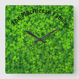 Shamrock Clovers Green Irish Symbol Ierland Vierkante Klok