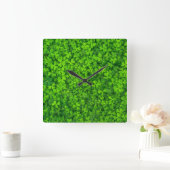 Shamrock Clovers Green Irish Symbol Ierland Vierkante Klok (Huis)