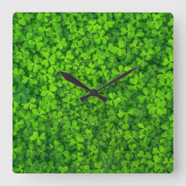 Shamrock Clovers Green Irish Symbol Ierland Vierkante Klok