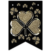 Shamrock Clovers Ireland Black Gold Irish Party Vlaggetjes (Tweede vlag)