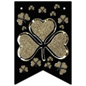 Shamrock Clovers Ireland Black Gold Irish Party Vlaggetjes (Eerste vlag)