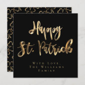 Shamrock Clovers Pattern Happy St. Patrick's Day Feestdagenkaart (Voorkant / Achterkant)