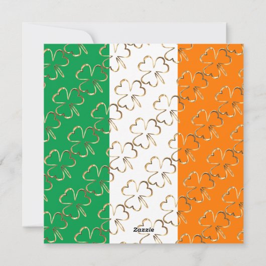 Shamrock Clovers Pattern Happy St. Patrick's Day Feestdagenkaart (Achterkant)