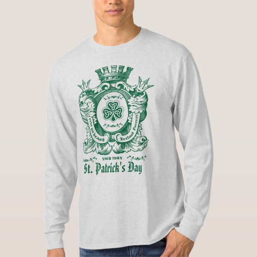 Shamrock Coat of Arm Crest St.Patrick's Day T-shirt (Voorkant)