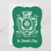 Shamrock Coat of Arm St. Patrick's Day Invitations Kaart (Voorkant)