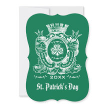 Shamrock Coat of Arm St. Patrick's Day Invitations