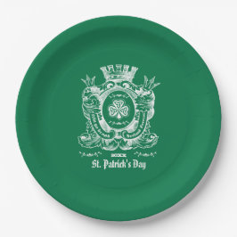 Shamrock Coat of Arm St. Patrick's Day Papieren Bordje