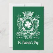 Shamrock Coat of Arm St. Patrick's Day Party Kaart (Voorkant)