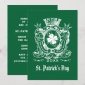 Shamrock Coat of Arm St. Patrick's Day Party Kaart (Voorkant / Achterkant)