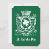 Shamrock Coat of Arm St. Patrick's Day Party Kaart (Voorkant)