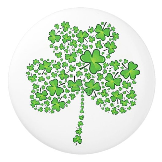 Shamrock Collage Keramische Knop (Voorkant)