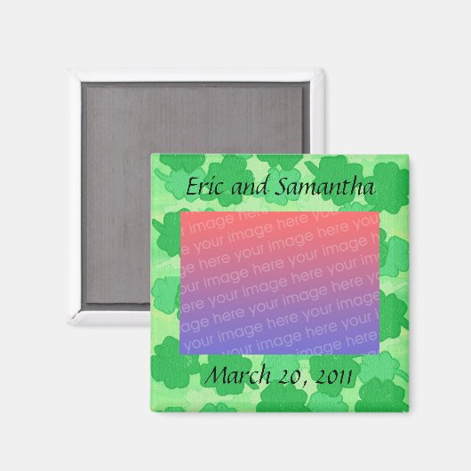 Shamrock Collage trouwfotomagneten Magneet (Voorkant / Achterkant)