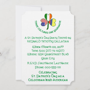 Shamrock Colombia Ierland VS Personaliseer tekst Kaart
