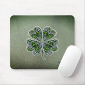 Shamrock Colover  St.Patrick`s Day Green Leather  Muismat (Met muis)