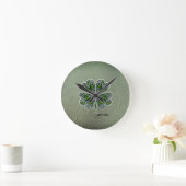 Shamrock Colover  St.Patrick`s Day Green Leather  Ronde Klok (Huis)