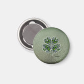 Shamrock Colover St.Patrick`s Day Groen Leer Magneet (Voorkant / Achterkant)