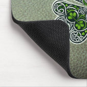 Shamrock Colover St.Patrick`s Day Groen Leer Muismat (Hoek)