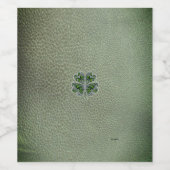 Shamrock Colover St.Patrick`s Day Groen Leer Wijn Etiket (Enkel label)