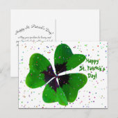 Shamrock Confetti St. Patrick's Day Briefkaart (Voorkant / Achterkant)