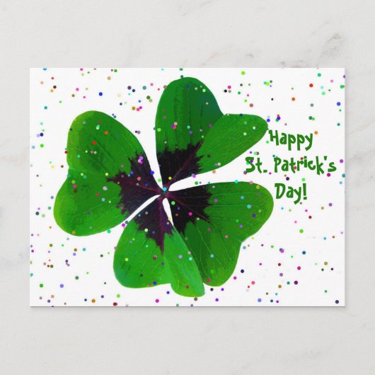 Shamrock Confetti St. Patrick's Day Briefkaart (Voorkant)