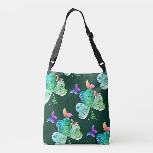 Shamrock Crossbo: "Heb een Happy St. Patrick's Day Crossbody Tas (Achterkant)