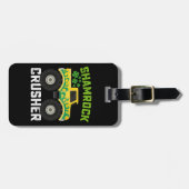 Shamrock Crusher Monster Truck St Patrick's Day Bagagelabel (Voorkant horizontaal)