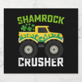 Shamrock Crusher Monster Truck St Patrick's Day Bier Etiket (Enkel label)