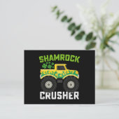 Shamrock Crusher Monster Truck St Patrick's Day Briefkaart (Staand voorkant)