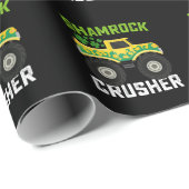 Shamrock Crusher Monster Truck St Patrick's Day Cadeaupapier (Rol Hoek)