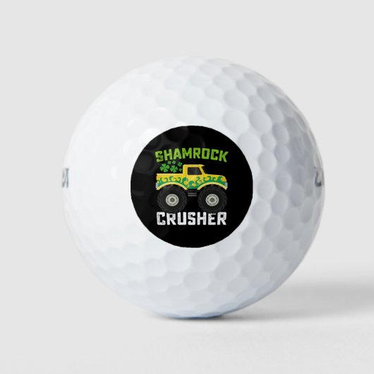 Shamrock Crusher Monster Truck St Patrick's Day Golfballen (Voorkant)