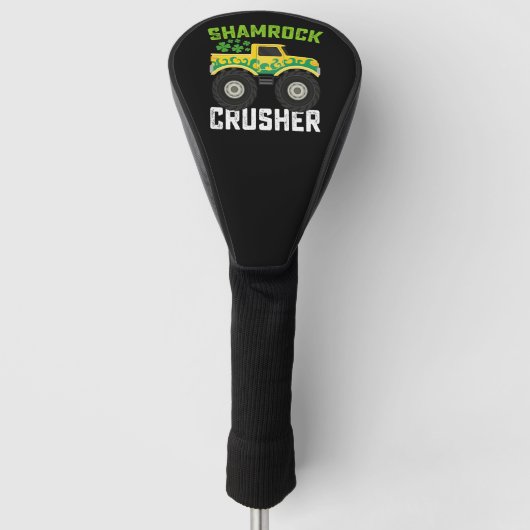 Shamrock Crusher Monster Truck St Patrick's Day Golfheadcover (Voorkant)