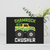 Shamrock Crusher Monster Truck St Patrick's Day Kaart (Staand voorkant)
