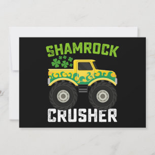 Shamrock Crusher Monster Truck St Patrick's Day Kaart