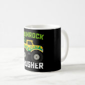 Shamrock Crusher Monster Truck St Patrick's Day Koffiemok (Voorkant rechts)