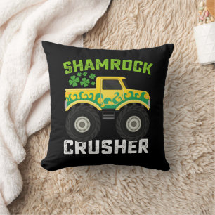 Shamrock Crusher Monster Truck St Patrick's Day Kussen