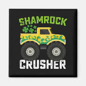 Shamrock Crusher Monster Truck St Patrick's Day Magneet (Voorkant)