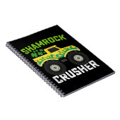 Shamrock Crusher Monster Truck St Patrick's Day Notitieboek (Rechterzijde)