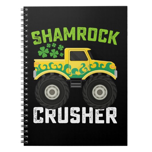 Shamrock Crusher Monster Truck St Patrick's Day Notitieboek (Voorkant)