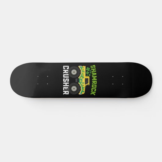 Shamrock Crusher Monster Truck St Patrick's Day Persoonlijk Skateboard (Horizontaal)