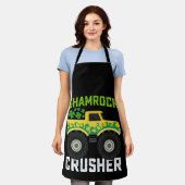 Shamrock Crusher Monster Truck St Patrick's Day Schort (Gedragen)